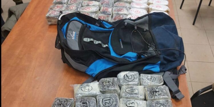 סוכלה הברחת 48 ק"ג חשיש לבנוני בגבול זרעית בשווי כ-2 מיליון ש"ח